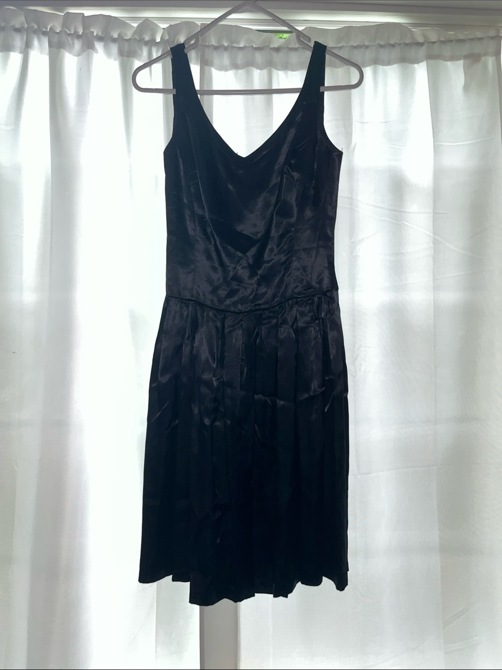 To the Max Black Satin V-Neck Midi Dress